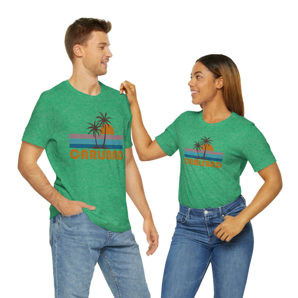 Carlsbad, California T-Shirt - Retro Palm Tree Unisex Carlsbad Shirt