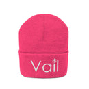 Vail, Colorado Knit Beanie - Adult Embroidered Snowflake Vail Knit Hat-22