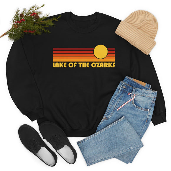 Lake of the Ozarks, Missouri Sweatshirt - Retro Sunset Unisex