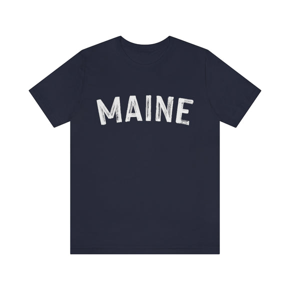 Maine T-Shirt - Paint Text Unisex Maine Shirt