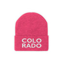 Colorado Beanie - Adult Embroidered Two Line Colorado Knit Hat-17