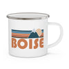 Boise, Idaho Camp Mug - Retro Mountain Enamel Campfire Boise Mug