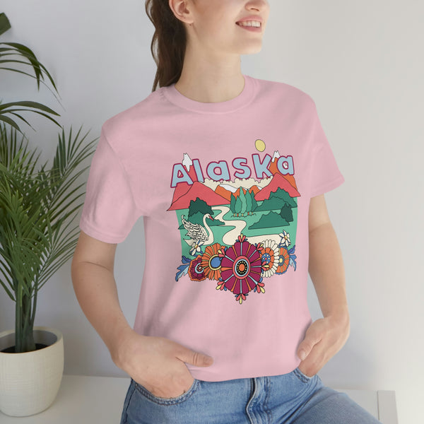 Alaska Shirt, Alaska Retro T-Shirt, Hippie Style Alaska tee, Alaska Mountain Shirt