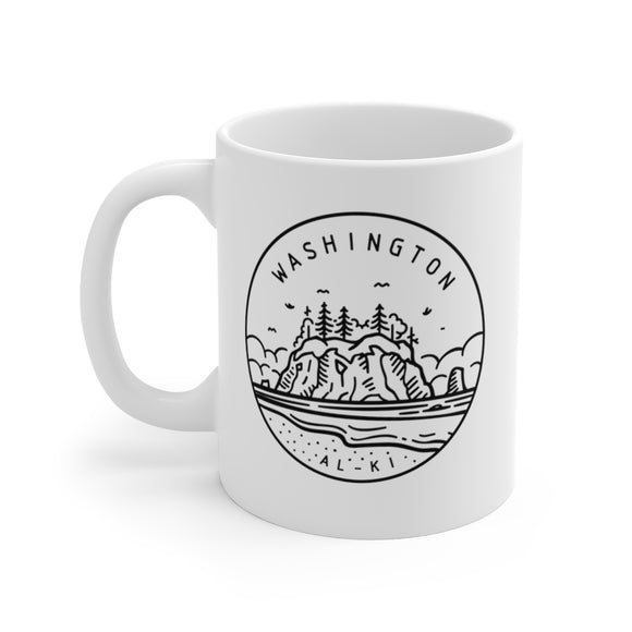 Washington Mug - State Design White Ceramic Washington Mug (11oz & 15oz)