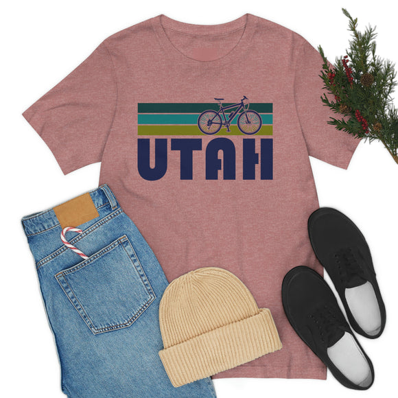 Utah T-Shirt - Retro Mountain Bike Adult Unisex Utah T Shirt