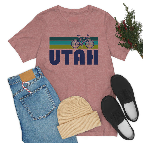 Utah T-Shirt - Retro Mountain Bike Adult Unisex Utah T Shirt