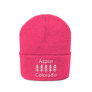 Aspen, Colorado Knit Beanie - Adult Embroidered Trees Aspen Knit Hat-22