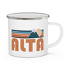Alta, Utah Camp Mug - Retro Mountain Enamel Campfire Alta Mug