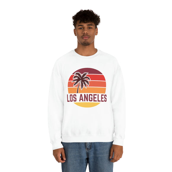 Los Angeles, California Sweatshirt - Unisex Retro Palm Tree Crewneck Los Angeles Sweatshirt