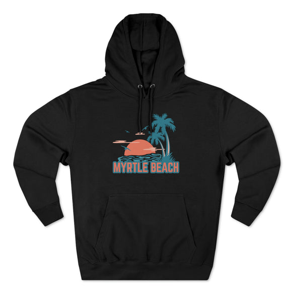 Premium Myrtle Beach, South Carolina Hoodie - Palm Tree Unisex Sweatshirt