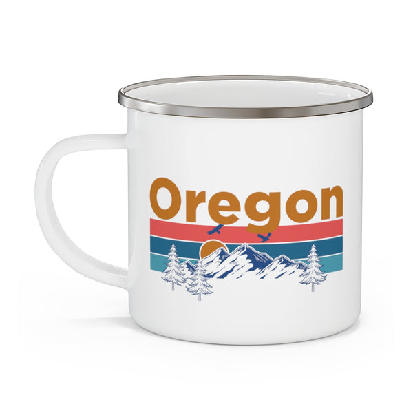 Oregon Camp Mug - Mountain Sunset Enamel Campfire Oregon Mug