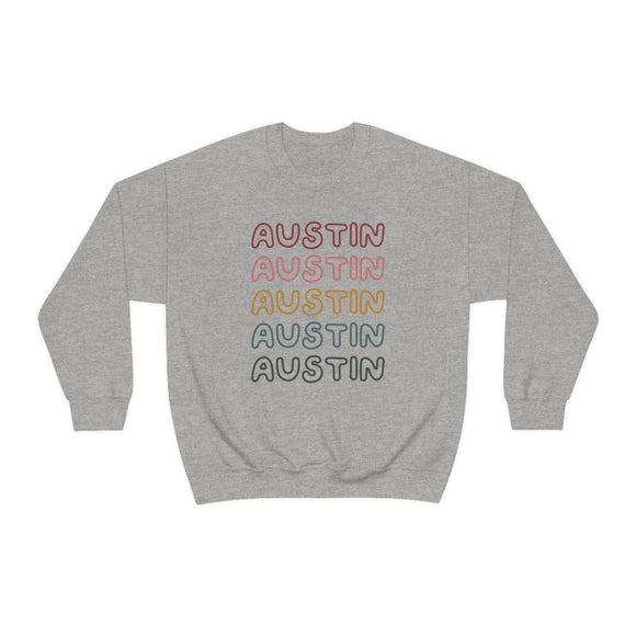 Austin, Texas Sweatshirt - Retro Five Color Unisex