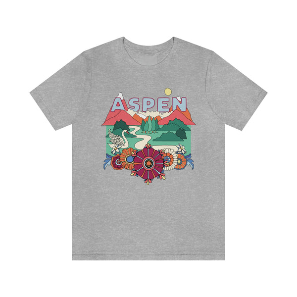 Aspen Shirt, Colorado Retro T-Shirt, Hippie Style Colorado tee, Aspen Mountain Shirt