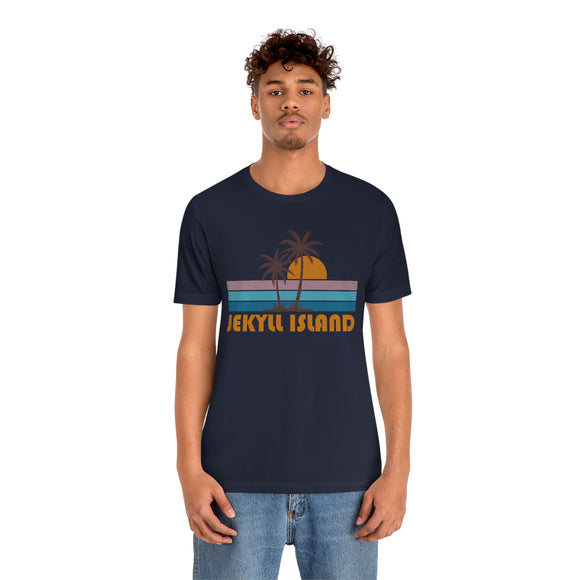 Jekyll Island, Georgia T-Shirt - Retro Palm Tree Unisex Jekyll Island Shirt