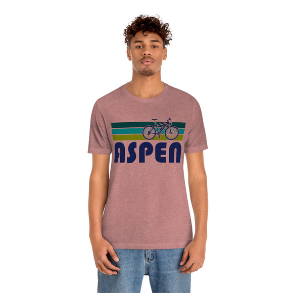 Aspen T-Shirt - Retro Mountain Bike Adult Unisex Aspen, Colorado T Shirt