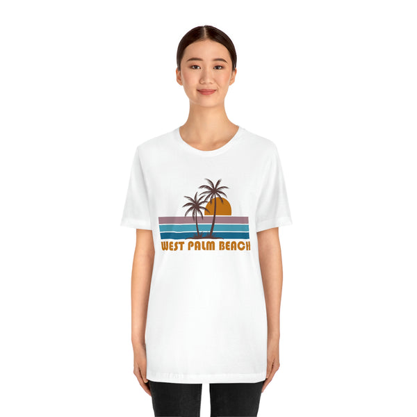 West Palm Beach, Florida T-Shirt - Retro Palm Tree Unisex West Palm Beach Shirt