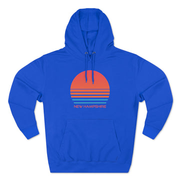 Buy royal-blue Premium New Hampshire Hoodie - Retro 80s Unisex Sweatshirt
