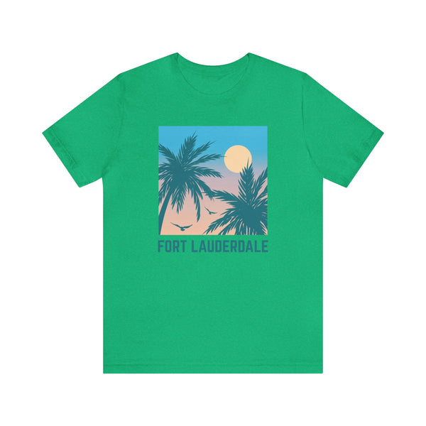 Fort Lauderdale, Florida T-Shirt - Retro Palm Tree & Beach Unisex Fort Lauderdale Shirt
