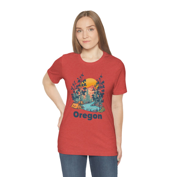 Oregon T-Shirt - Mountain Illustration Unisex Oregon Shirt