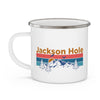 Jackson Hole, Wyoming Camp Mug - Mountain Sunset Enamel Campfire Jackson Hole Mug