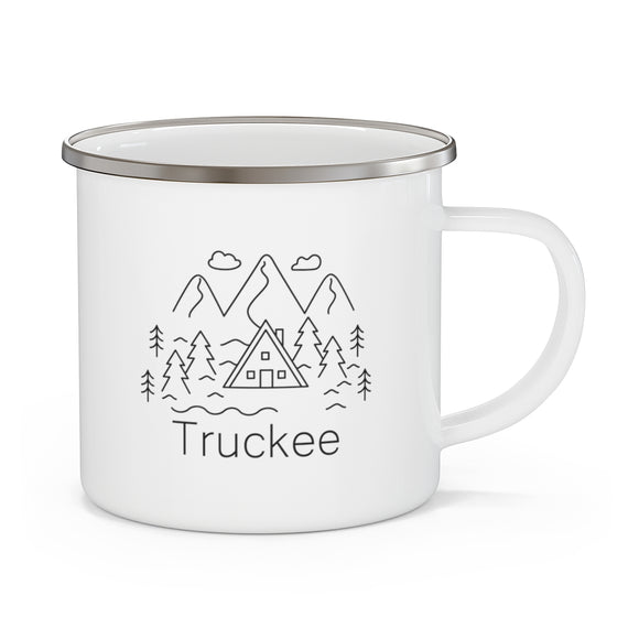 Truckee, California Camp Mug - Retro Enamel Camping Truckee Mug
