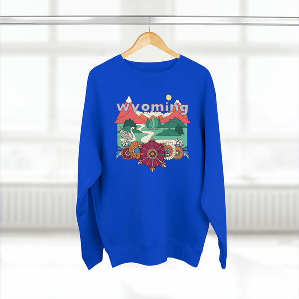 Premium Wyoming Crewneck Sweatshirt - Retro Unisex Sweatshirt