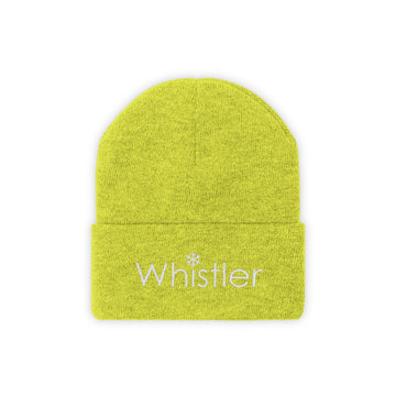 Buy neon-yellow Whistler BC, Canada Beanie Snowflake - Embroidered Whistler Knit Hat