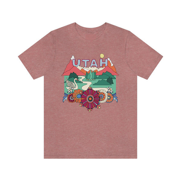 Utah Shirt, Utah Retro T-Shirt, Hippie Style Utah tee, Utah Mountain Shirt