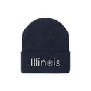 Illinois Knit Beanie - Adult Embroidered Snowflake Illinois Knit Hat-13