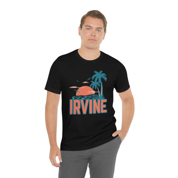 Irvine, California T-Shirt - Retro Palm Tree & Beach Unisex Irvine Shirt
