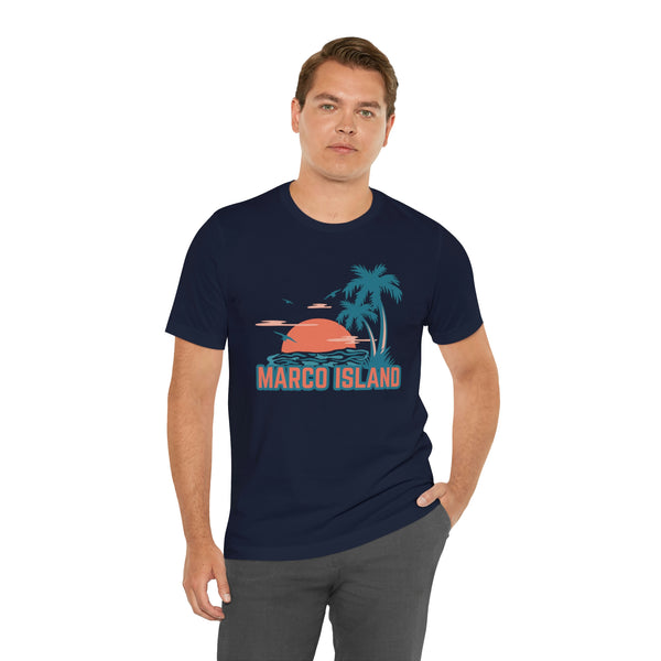 Marco Island, Florida T-Shirt - Retro Palm Tree & Beach Unisex Marco Island Shirt