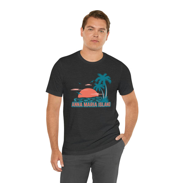 Anna Maria Island, Florida T-Shirt - Retro Palm Tree & Beach Unisex Anna Maria Island Shirt