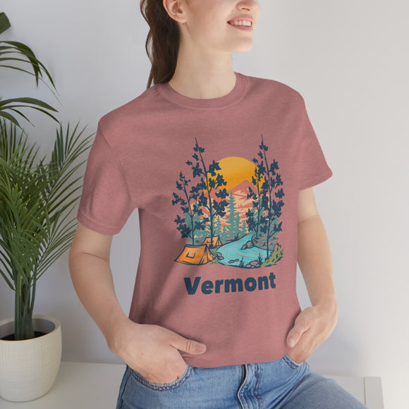 Vermont T-Shirt - Mountain Illustration Unisex Vermont Shirt