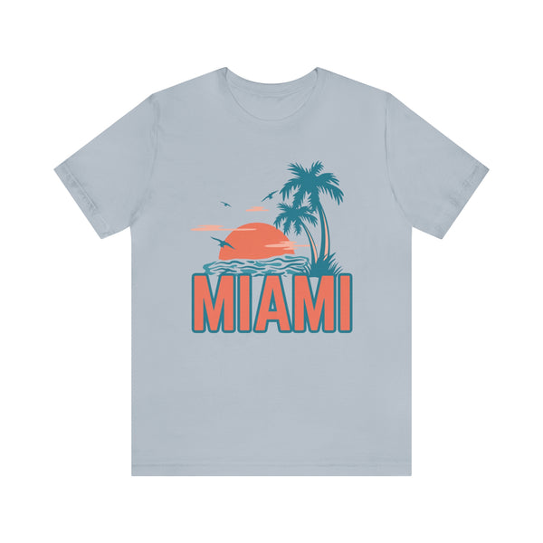 Miami, Florida T-Shirt - Retro Palm Tree & Beach Unisex Miami Shirt