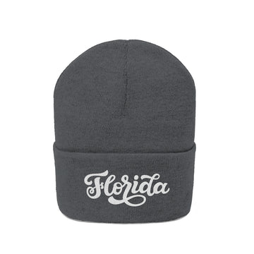 Florida Beanie - Adult Hand Lettered Embroidered Florida Knit Hat - 0