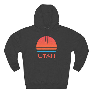 Buy charcoal-heather Premium Utah Hoodie - Retro 80s Unisex Sweatshirt