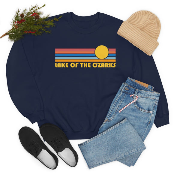 Lake of the Ozarks, Missouri Sweatshirt - Retro Sunrise Crewneck