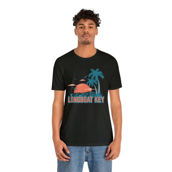 Longboat Key, Florida T-Shirt - Retro Palm Tree & Beach Unisex Longboat Key Shirt