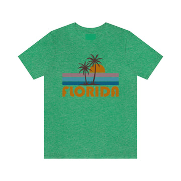 Buy heather-kelly Florida T-Shirt - Retro Palm Tree Unisex Florida Shirt