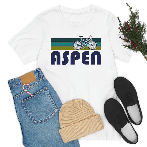 Aspen T-Shirt - Retro Mountain Bike Adult Unisex Aspen, Colorado T Shirt