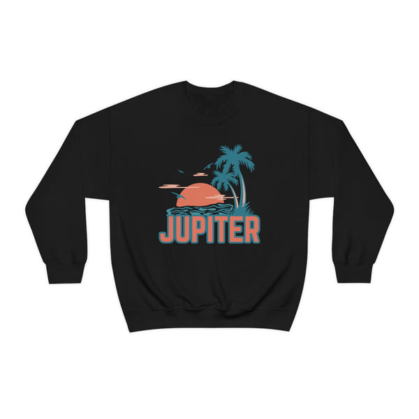 Jupiter, Florida Sweatshirt - Unisex Retro Palm Tree Crewneck Jupiter Sweatshirt