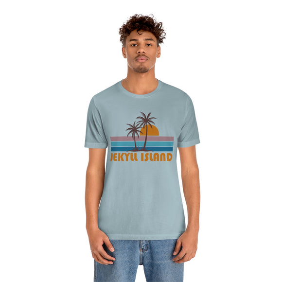 Jekyll Island, Georgia T-Shirt - Retro Palm Tree Unisex Jekyll Island Shirt