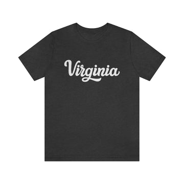 Buy dark-grey-heather Virginia T-Shirt - Hand Lettered Unisex Virginia Shirt
