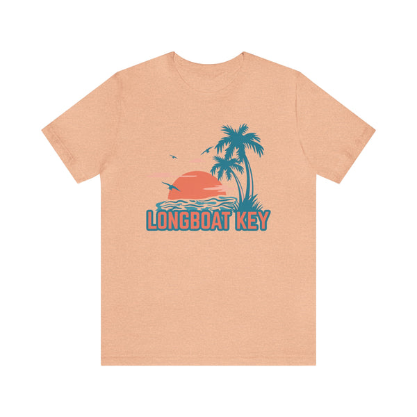 Longboat Key, Florida T-Shirt - Retro Palm Tree & Beach Unisex Longboat Key Shirt
