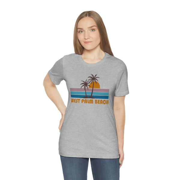 West Palm Beach, Florida T-Shirt - Retro Palm Tree Unisex West Palm Beach Shirt