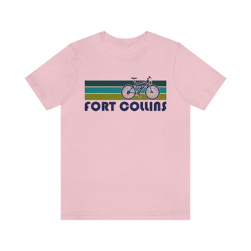 Buy pink Fort Collins T-Shirt - Retro Mountain Bike Adult Unisex Fort Collins, Colorado T Shirt