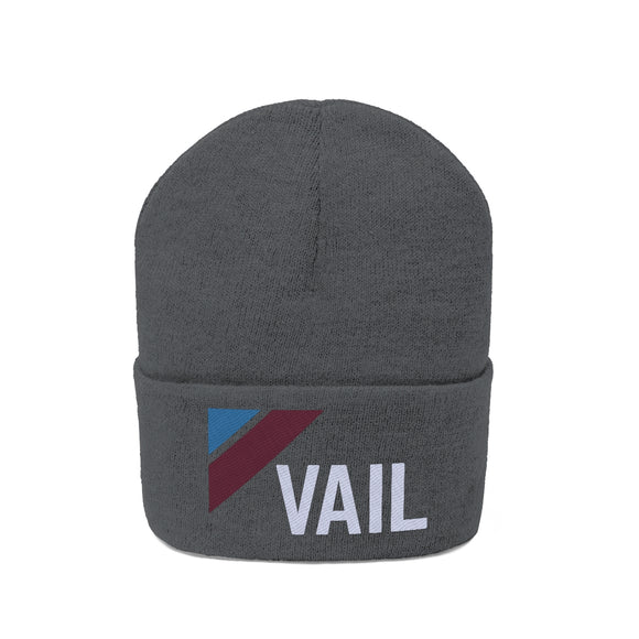 Vail, Colorado Beanie - Adult Embroidered Retro Vail Knit Hat