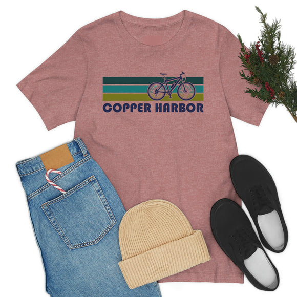 Copper Harbor T-Shirt - Retro Mountain Bike Adult Unisex Copper Harbor, Michigan T Shirt