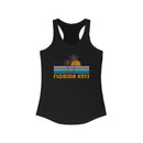 Florida Keys Women's Tank - Retro Palm Tree Women's Racerback Florida Keys Tank Top-3