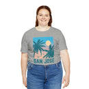San Jose, California T-Shirt - Retro Palm Tree & Beach Unisex San Jose Shirt-67